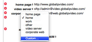Address Book add URL
