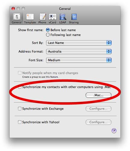 Address Book synced/shared data with other machines