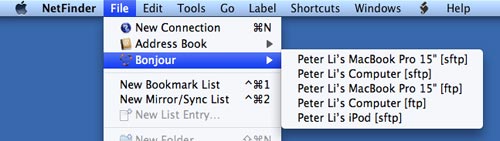 Auto show servers via Bonjour