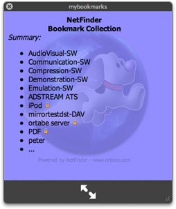 QuickLook NetFinder bookmark list