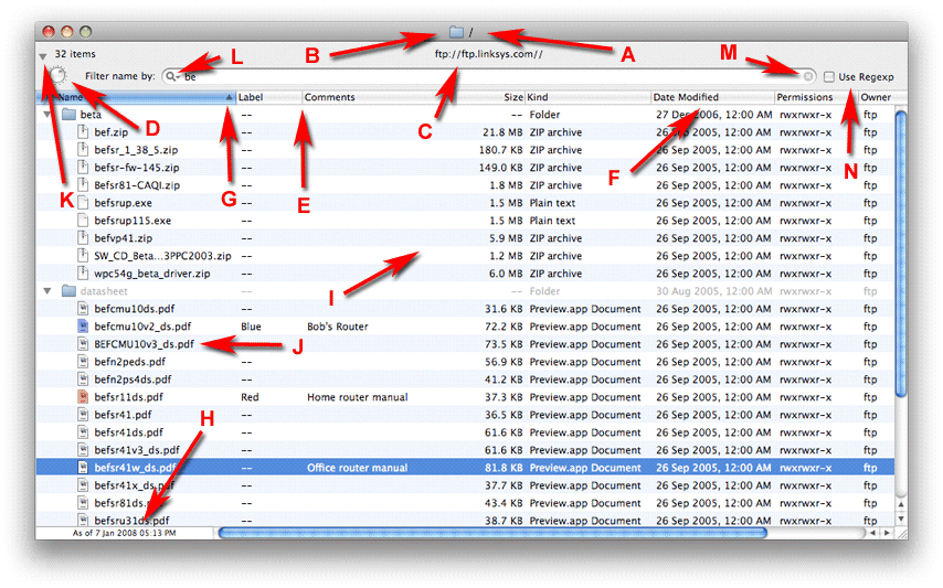 Listing - metadata - filter