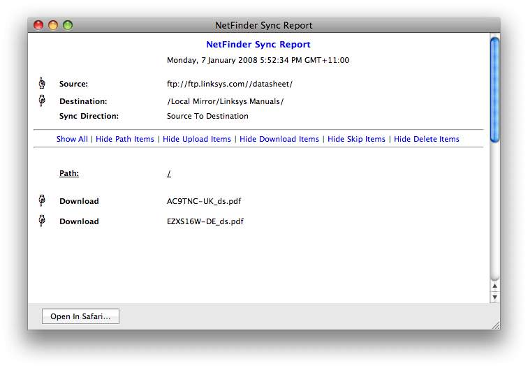 Mirror Report - Filtered