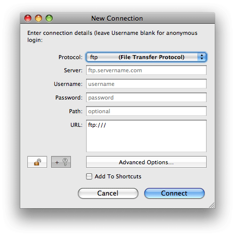 New Connection Window